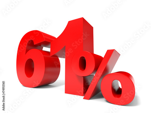 Poster Red sixty one percent off. Discount 61%.