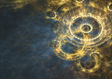 Fractal Abstraction In Blue And Gold Colors