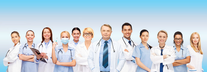 Canvas Print - team or group of doctors and nurses