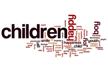 Wall Mural - Children word cloud