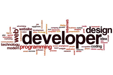 Wall Mural - Developer word cloud