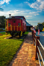 Old Caboose At The Railroad Station In New Oxford, Pennsylvania.