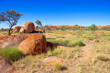 devils marbles in the northern territory, australia.