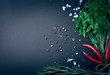 © strannik_fox - Herbs and spices. basil, red pepper, salt and rosemary on a blac
