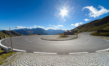 Sharp U-turn On Alpine Road In Austria