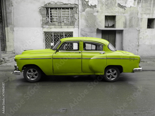 Naklejka - mata magnetyczna na lodówkę American old car in Cuba