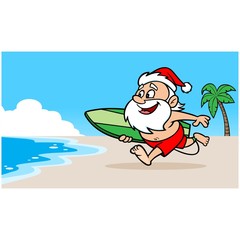 Wall Mural - Santa at the Beach