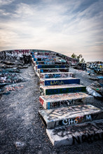 Graffiti Covered Stairs On The Summit Of  High Rock, In Pen Mar