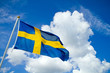 Swedish flag on blue summersky