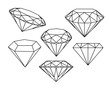 Set of diamonds icons. Vector illustration.