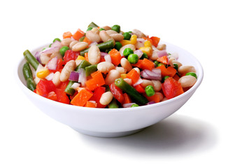 Wall Mural - Healthy beans salad isolated on white