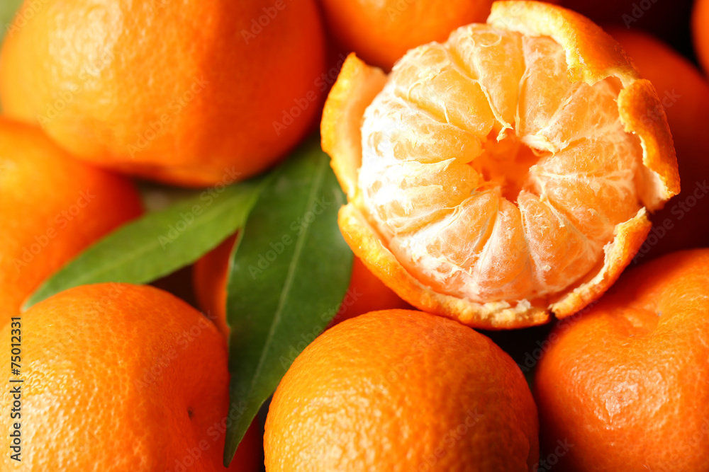 Fresh ripe mandarins background