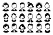 © gilbertc - Set of boys and girls operator icons. Vector.