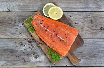 Salmon Fillet seasoned and ready for cooking