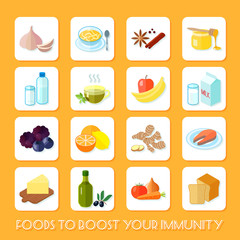 Sticker - Healthy Food Icons Flat