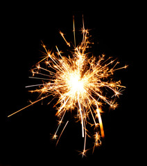 Canvas Print - Beautiful sparkler on black background, close up