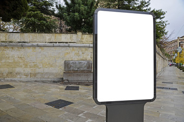 blank billboard on the city street