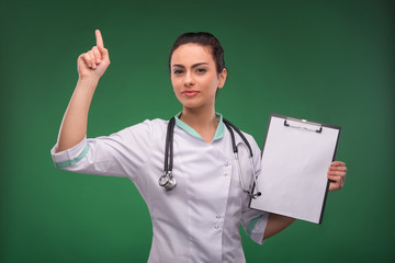 woman doctor in white smock