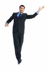 Poster - Happy businessman well dressed with arms out