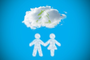 Poster - Composite image of cloud in shape of couple