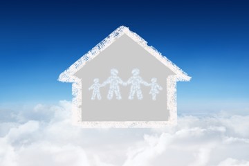 Aufkleber - Composite image of cloud in shape of family