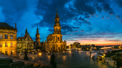 Wall Mural - Sunset view of Dresden.