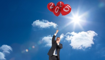 Poster - Composite image of mature businessman pulling