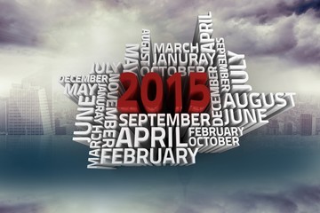 Poster - Composite image of 2015 word jumble