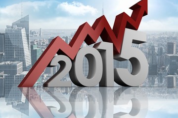 Poster - Composite image of 2015 with red arrow