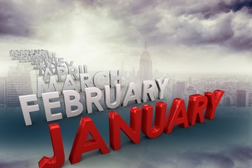 Poster - Composite image of list of months
