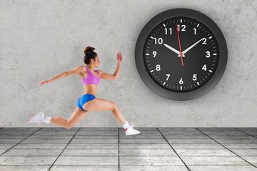 Aufkleber - Composite image of fit brunette running