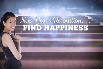 Poster - Composite image of thoughtful businesswoman