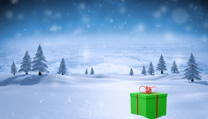 Poster - Composite image of green present