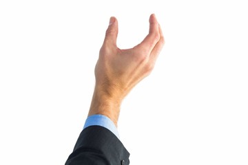 Aufkleber - Businessman holding hand out in presentation