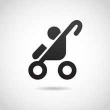 Baby Stroller VECTOR Icon.