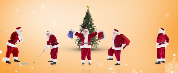 Aufkleber - Composite image of different santas