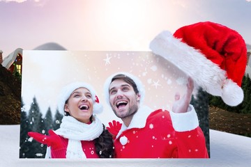 Poster - Composite image of festive young couple