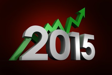 Poster - Composite image of 2015 with green arrow