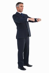 Poster - Businessman posing with open arms