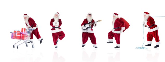 Aufkleber - Composite image of different santas