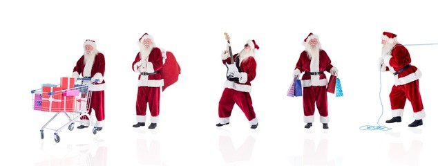 Aufkleber - Composite image of different santas