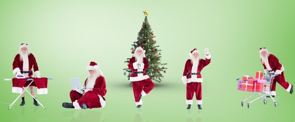 Aufkleber - Composite image of different santas
