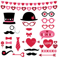 Wall Mural - Valentine photo booth and scrapbooking set