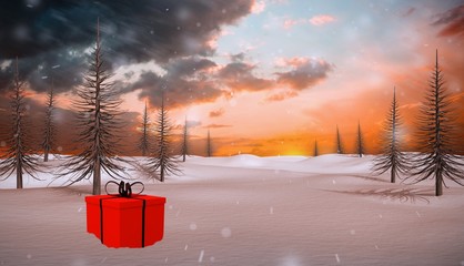 Poster - Composite image of red and black gift