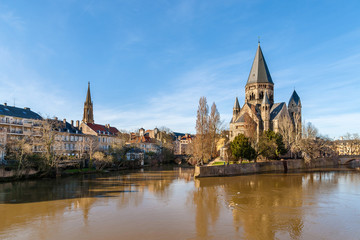 Sticker - Temple Neuf de Metz on the Moselle river - Lorraine, France