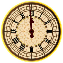 Big Ben Midnight Clock Face