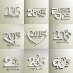 Set of New Year 2015 Text Design