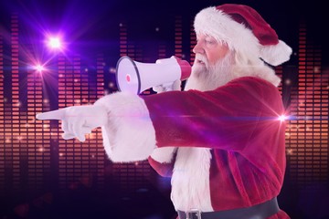 Poster - Santa points at something and uses a megaphone