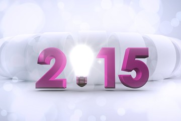Poster - Composite image of 2015 with light bulb