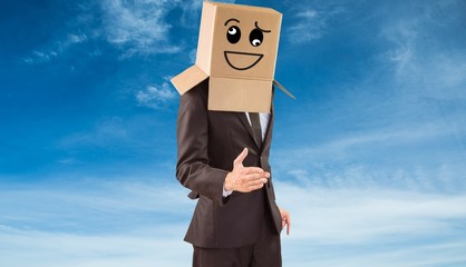 Poster - Composite image of anonymous businessman offering his hand
